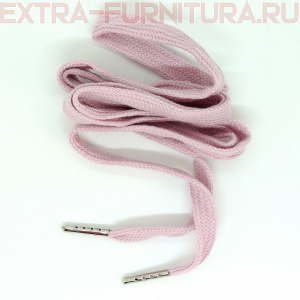 Шнурки плоские 130см, шир.10мм, Хлопок, наконечник металл, цв.сирень (лиловый)