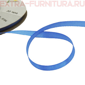 Лента атласная  6 мм  цв.184 голубой рул. 27,42м