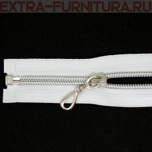 Молния спираль декор Т5 85см цв.белый/серебро MaxZipper*