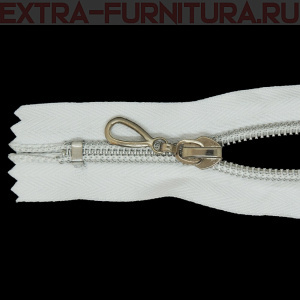 Молния спираль декор Т7 14см цв.белый/серебро н/р
