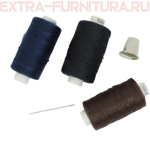 Нитки 100 ЛЛ 200м наб. "Мастеровой" ( уп.нитки- 3шт. , наперсток, игла)