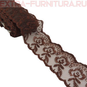 Кружево ш 3,5 см, цв.коричневый (10 ярдов)