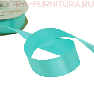 Лента атласная 24 мм цв 144 бирюза рул. 27,42м