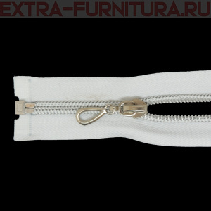 Молния спираль декор Т7 70см цв.белый/серебро