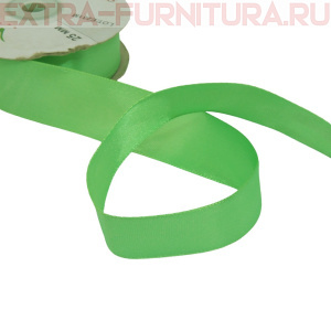 Лента атласная 24 мм цв 102 ярко-салатовый рул. 27,42м