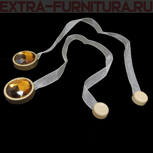 Магнитные клипсы "Круг Люкс Коньяк" с лентой, цв. №4, пара