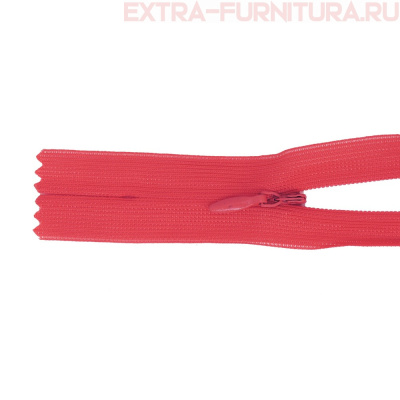 Молния потайная № 3, 50 см, цв. 159 красный п/э пл.9,3 гр/м