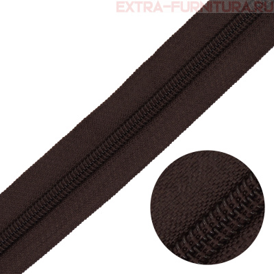 Молния рулонная спираль тип Т5, цв.304 коричневый, пл.14 гр/м тип С "NEW"