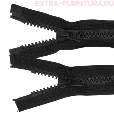 Молния Трактор Т8 2 замка, дл.75 см, цв.черный, усил. звено (кл.А)