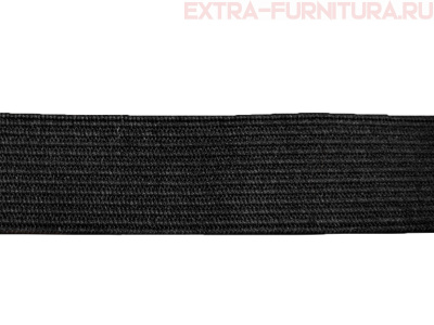 Резинка вязаная, 25мм (+/-2мм), цв.черный (уп.-40м, 12уп./48уп.) Стандарт