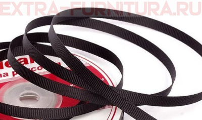 Лента репсовая IDEAL шир. 6 мм цв. 030 черный, уп.91,4м