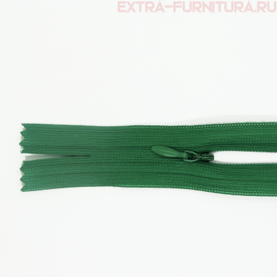 Молния потайная № 3, 50 см, цв. 258 зеленый п/э пл.9,3 гр/м