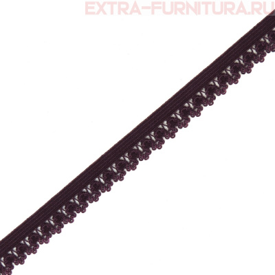 Резинка ажурная 12мм, арт.TBY-S254 цв.сливовое вино (уп.100м)