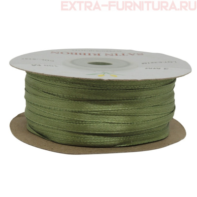 Лента атласная  3 мм  цв.137 хаки рул.100м