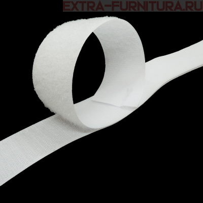  Лента контакт 38мм цв.белый (25м)