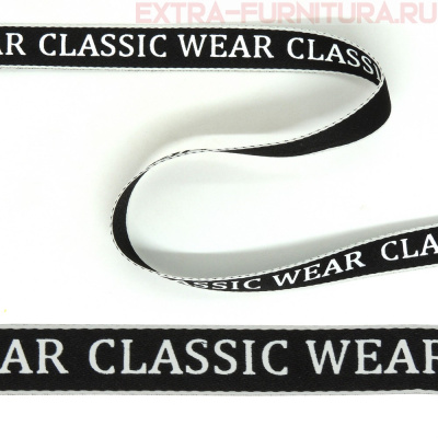 Тесьма CLASSIC WEAR шир.15мм цв.черный/белый (уп.43м)